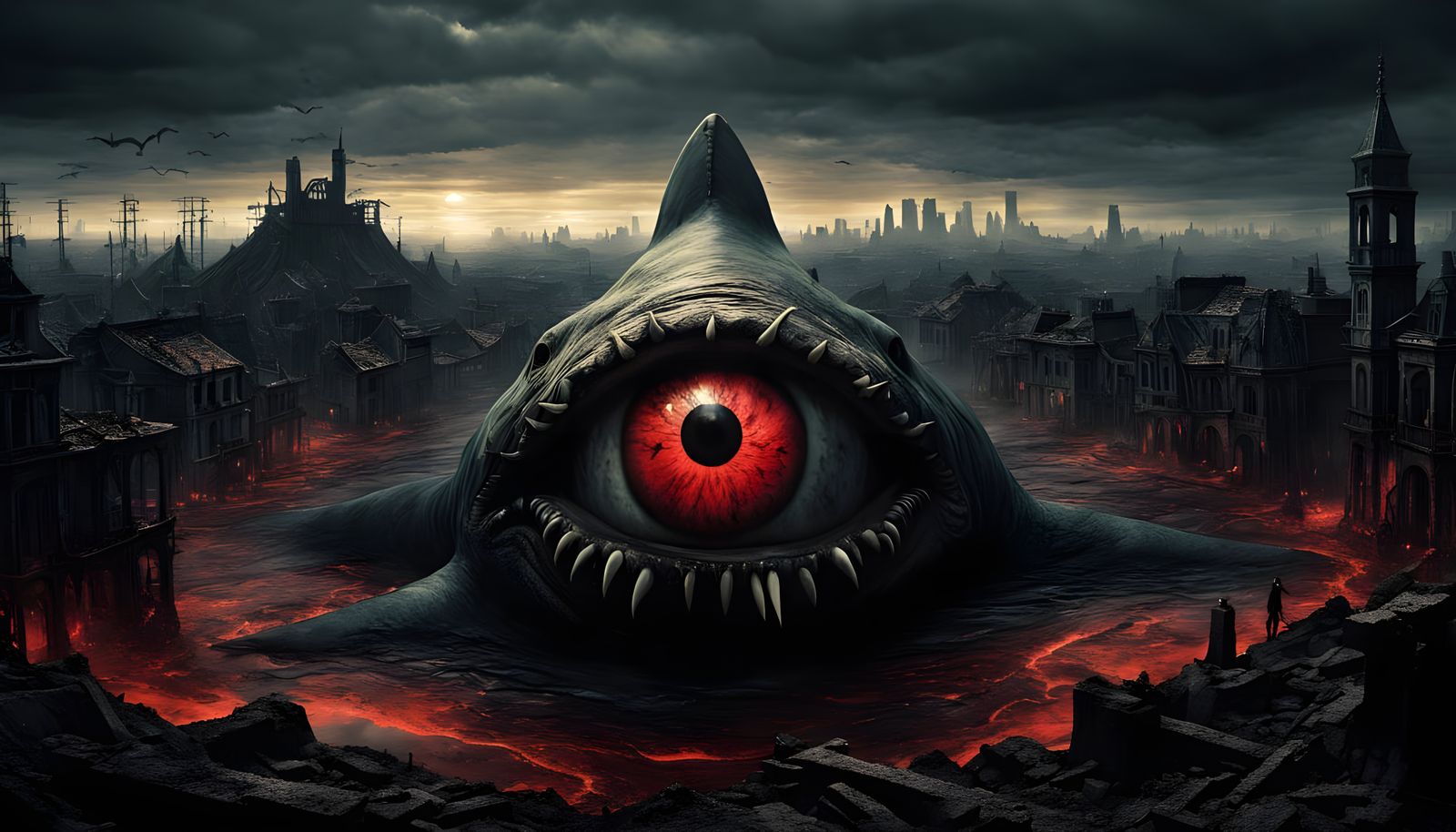 Colossal Eyeball Tentacle Hybrid in Dark Surreal Style