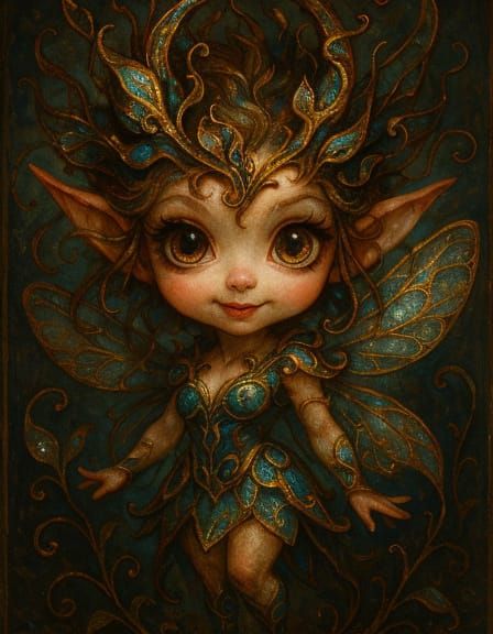 Ethereal Pixie Dryad with Metallic Accents