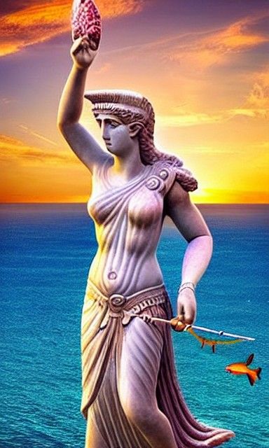 Athena, Goddess of Atlantis, in a Coral Kingdom