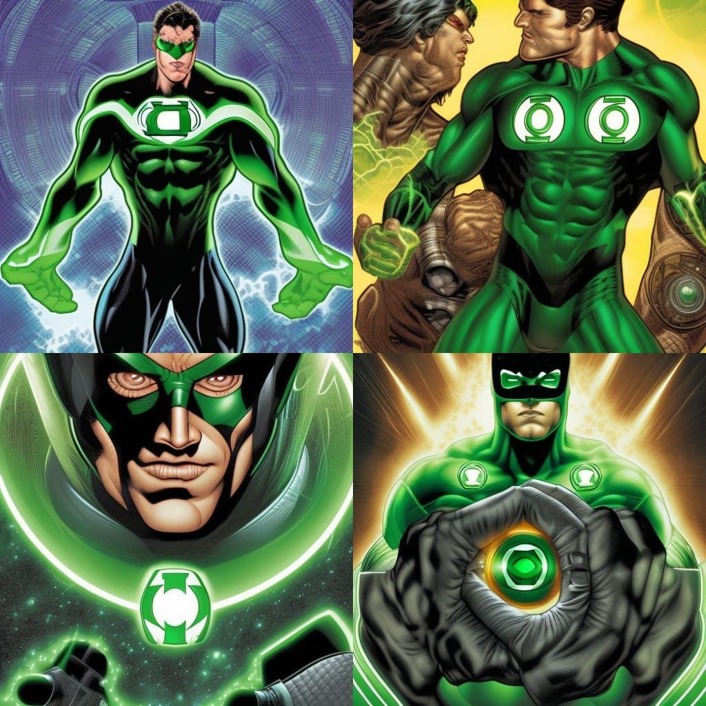 Green Lantern Comic Book Art Portrait