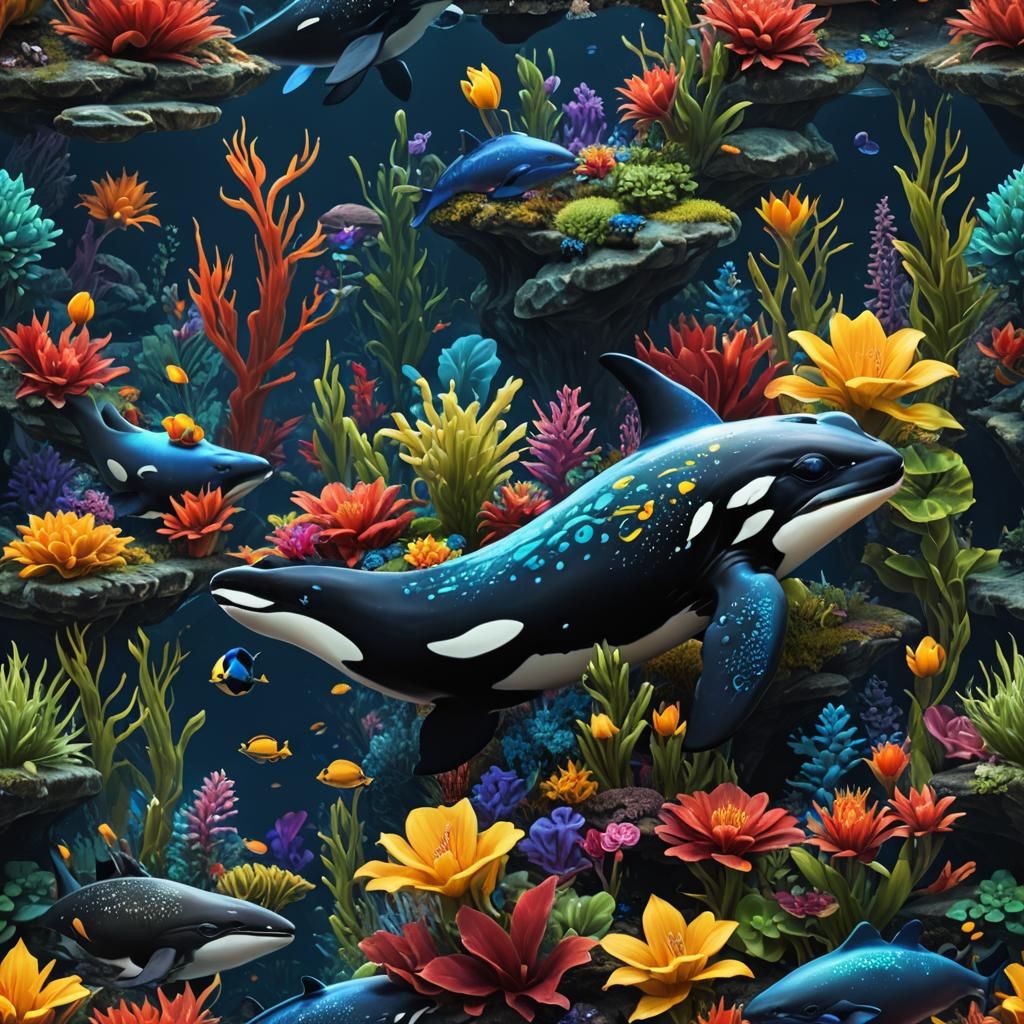 Regal Frog-Orca Hybrid in Fantasy Concept Art