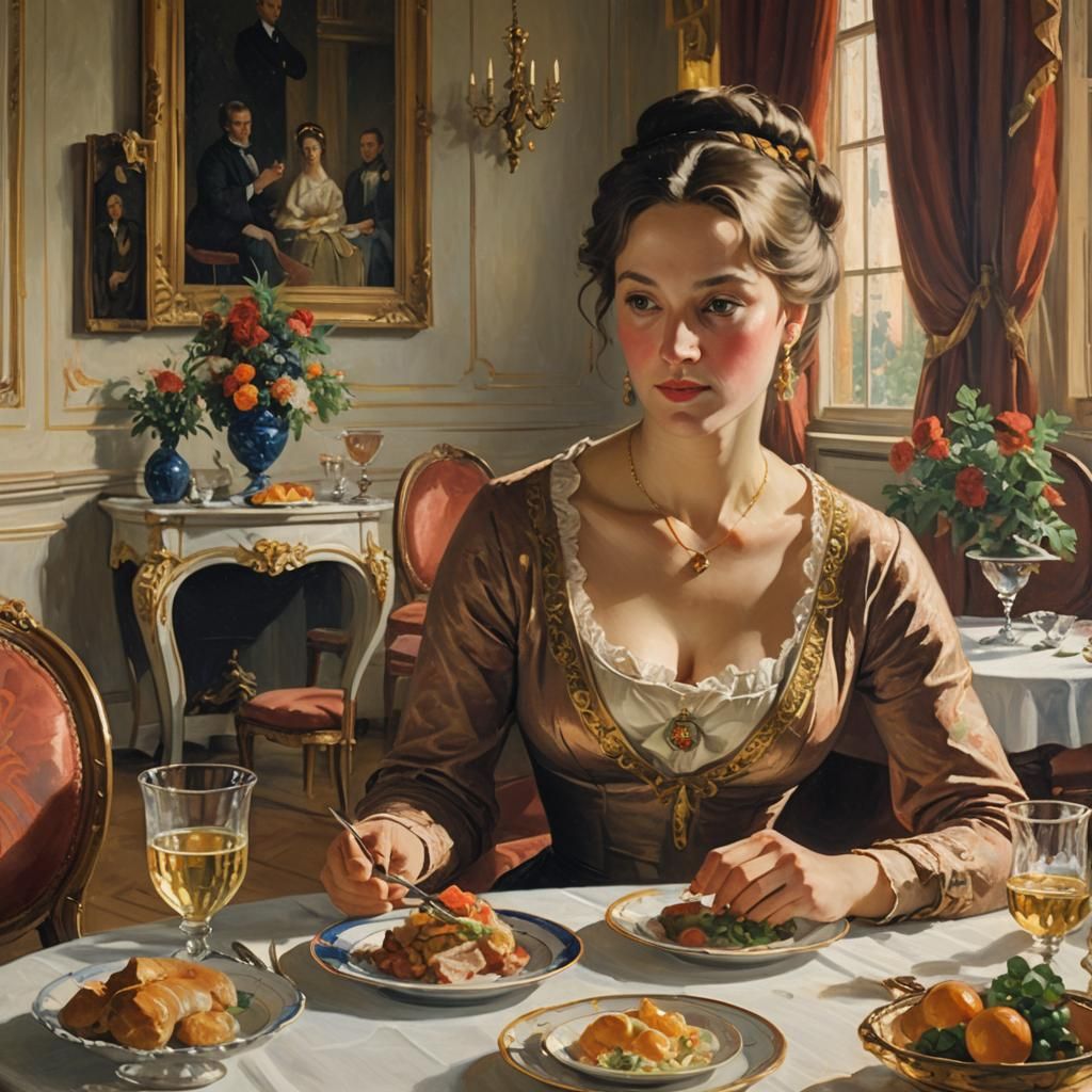 Impressionist Woman's Luncheon in Luxurious Setting