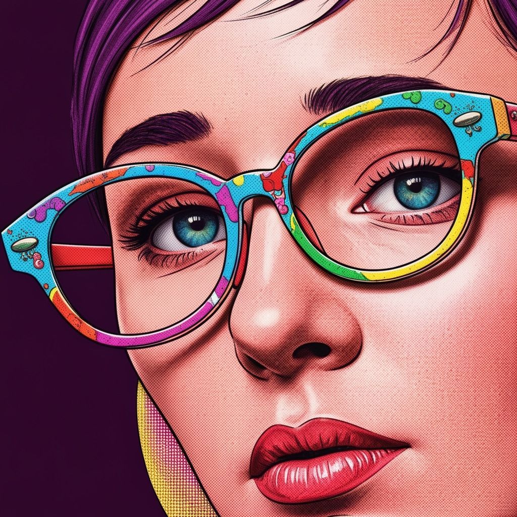 Vibrant Oversized Glasses with Intricate Details