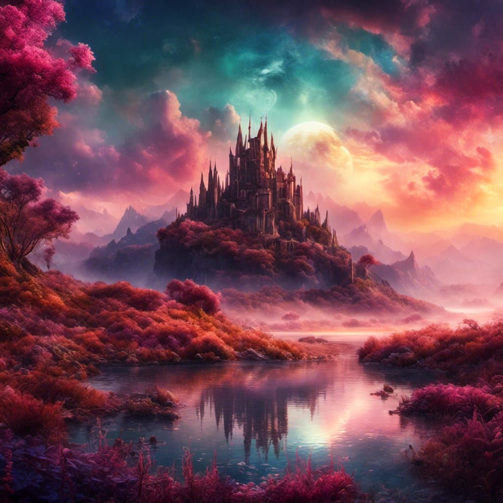 Ethereal Sunset Seascape in Dreamlike Style