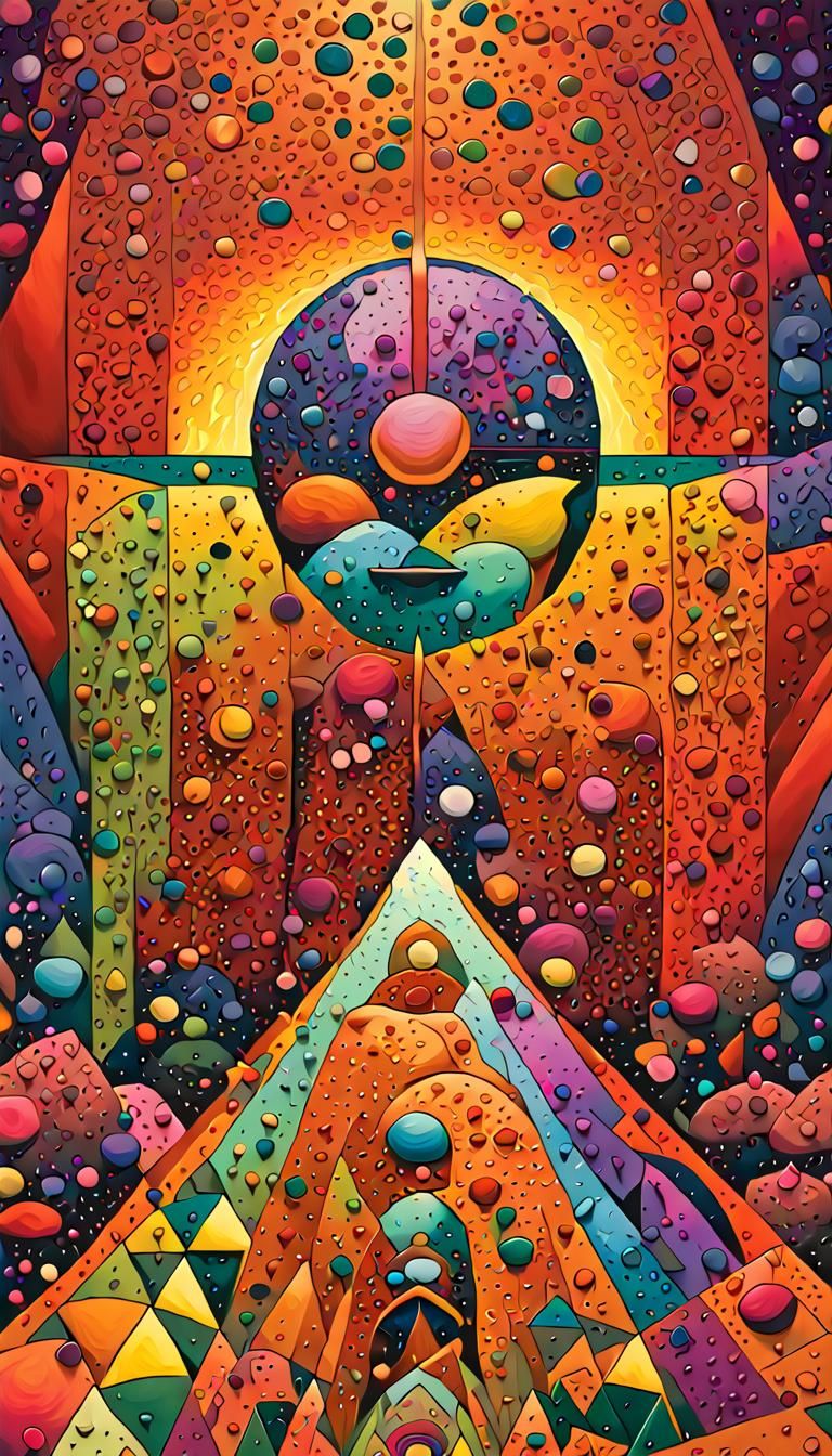 Geometric Abstract Art in Psychedelic Cosmic Style