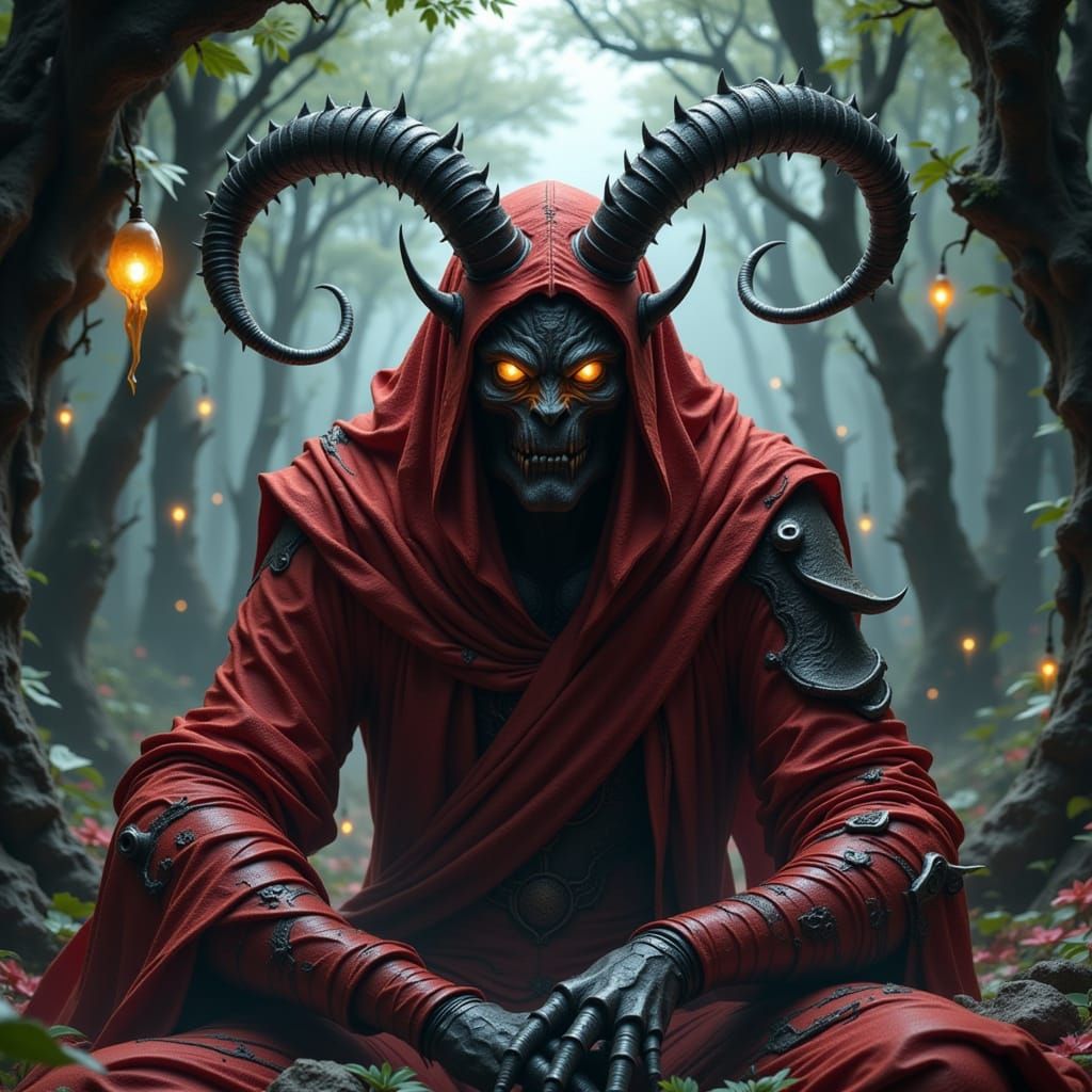 Hōsōkami Oni in a Surreal Biopunk Style