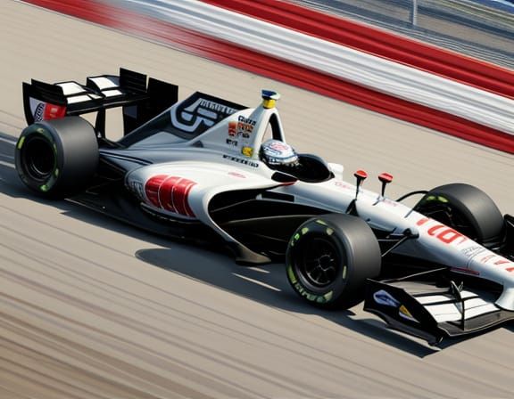 IndyCar Race in Oil Painting Style