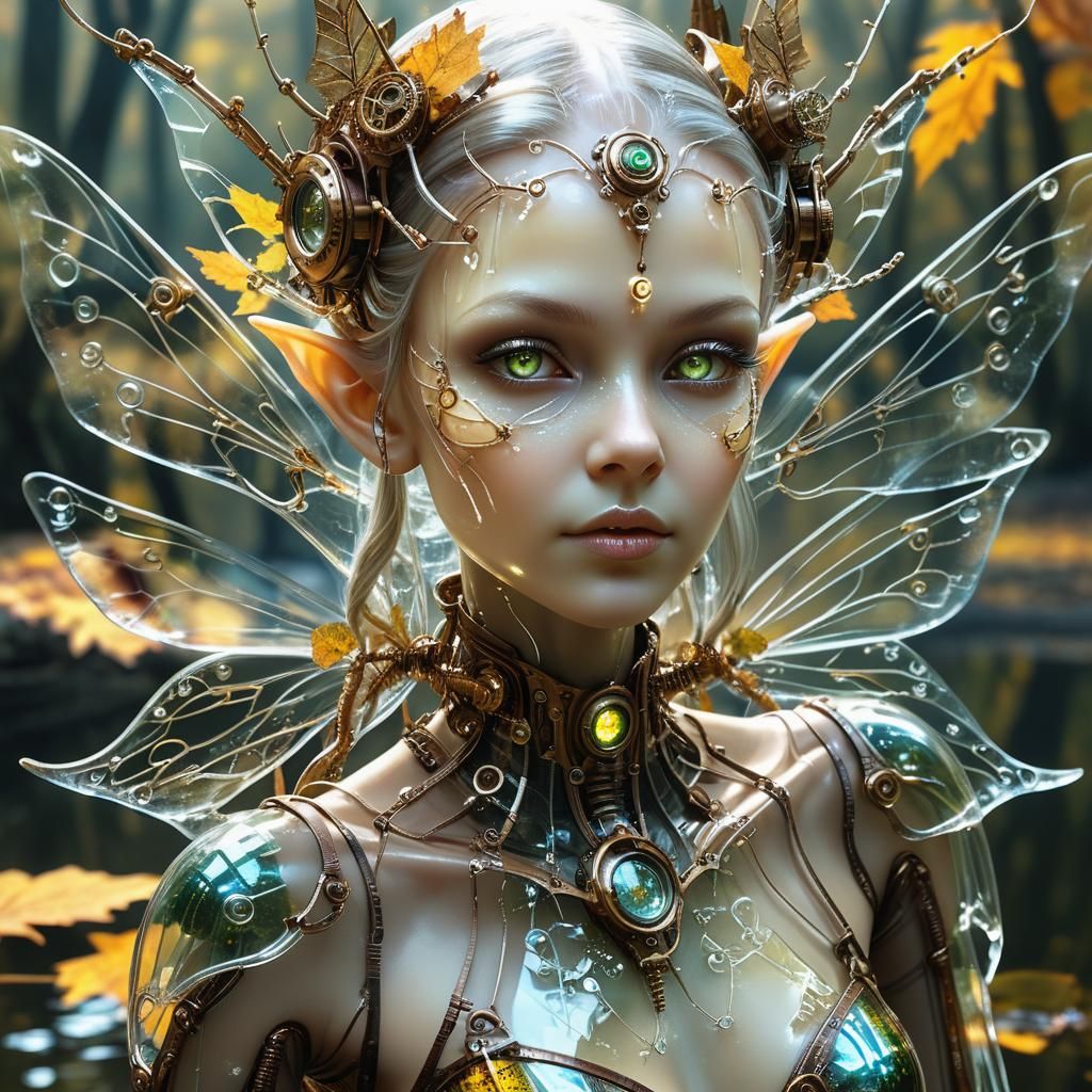 cybernetic transparent elven