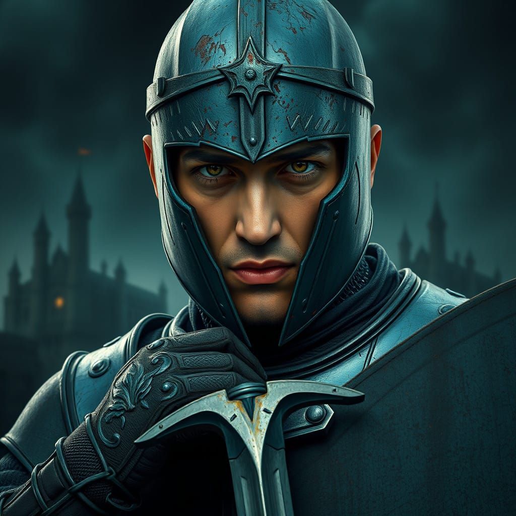 Medieval Knight in Hyper-Realistic, Concept Art Style