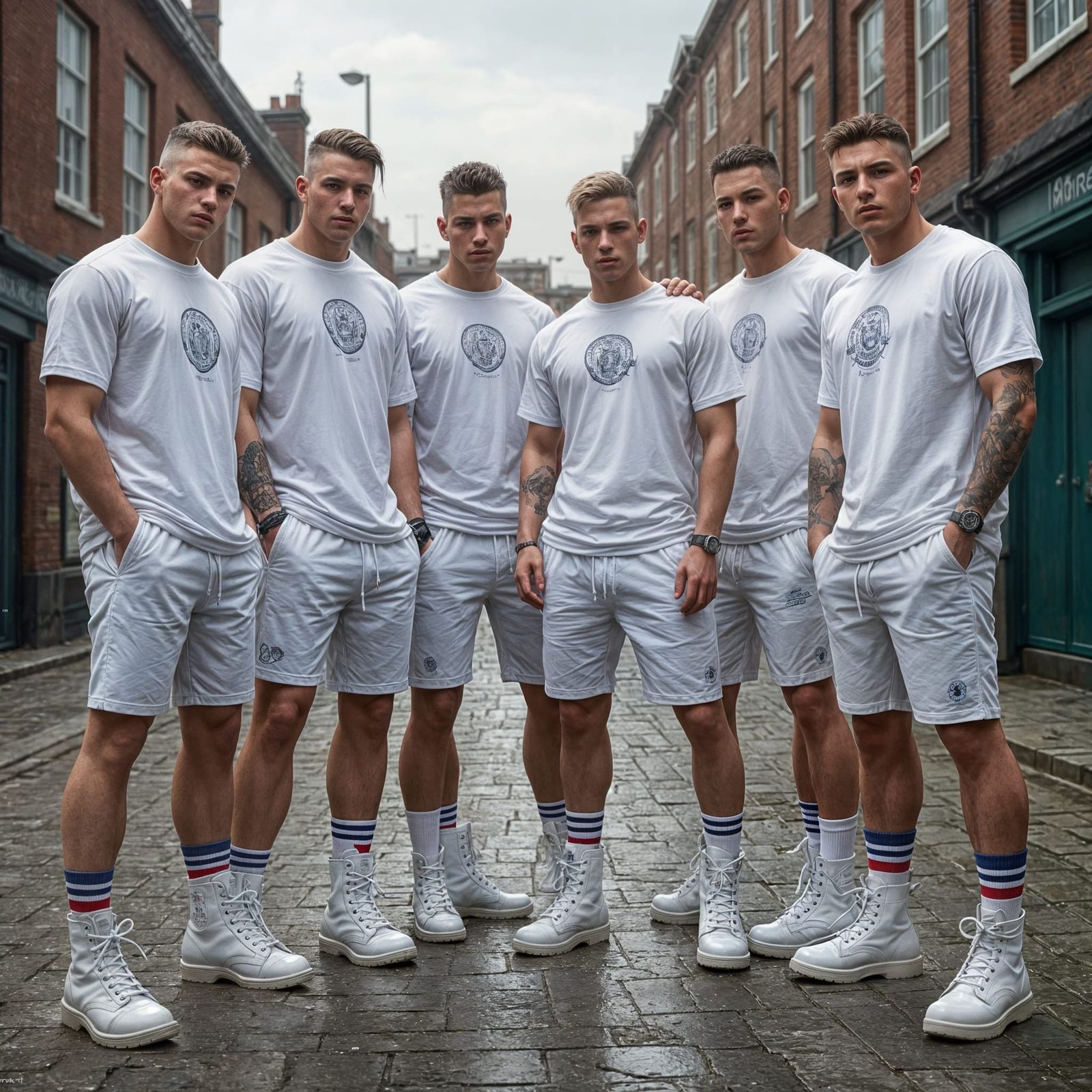 Hyperdetailed Portrait of Young Men in White Shorts