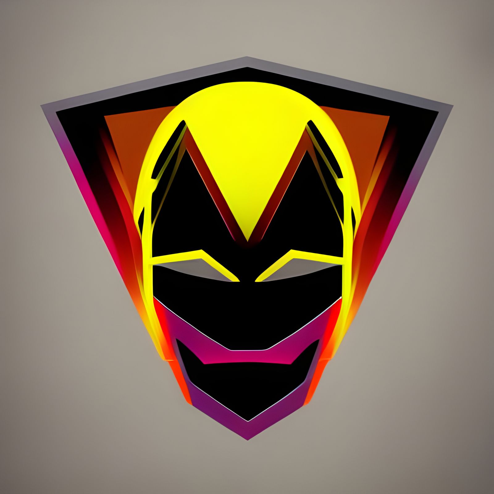 Cyber Demon Mask: Screen Print Pop Art