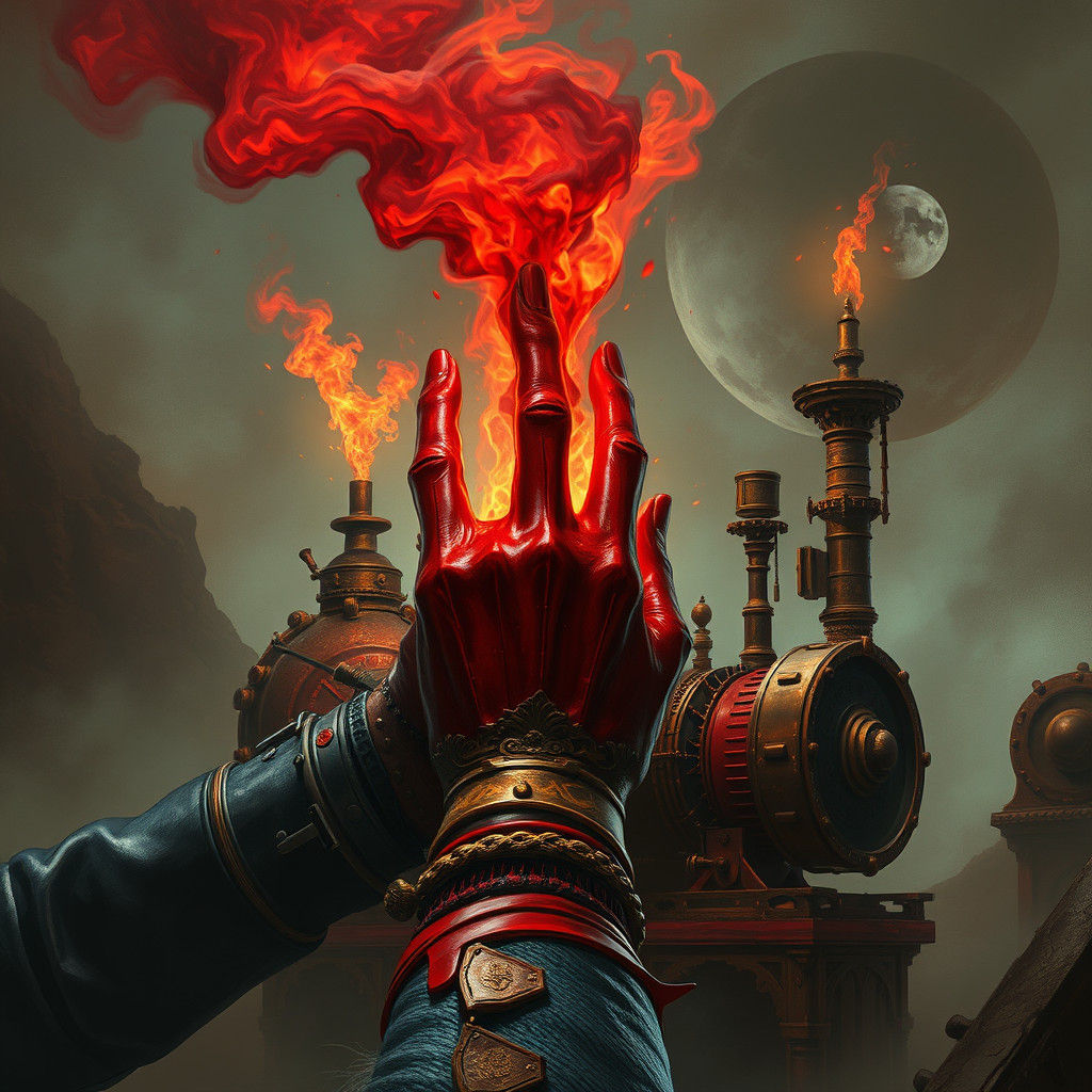 Steampunk Engine with Flowing Blood