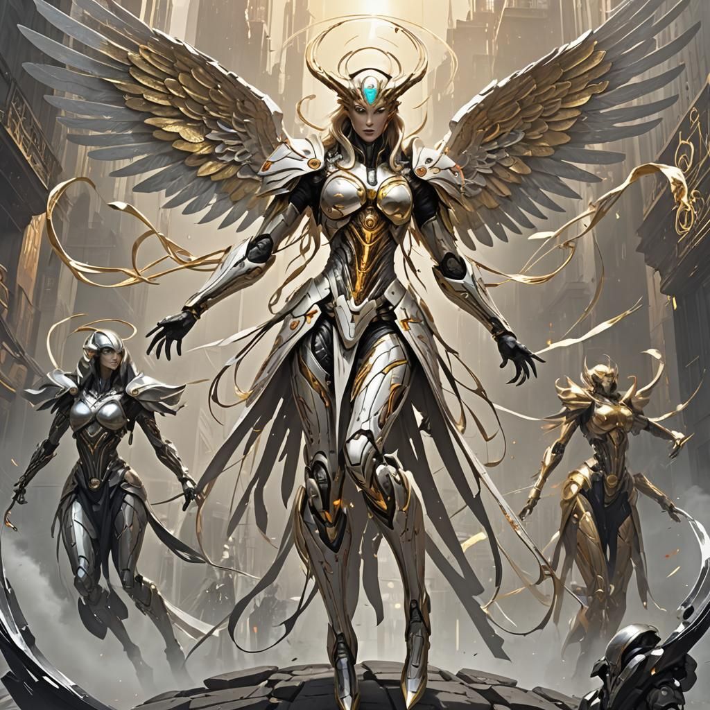 Cybernetic Angels Descending: Cyberpunk Calligraphy