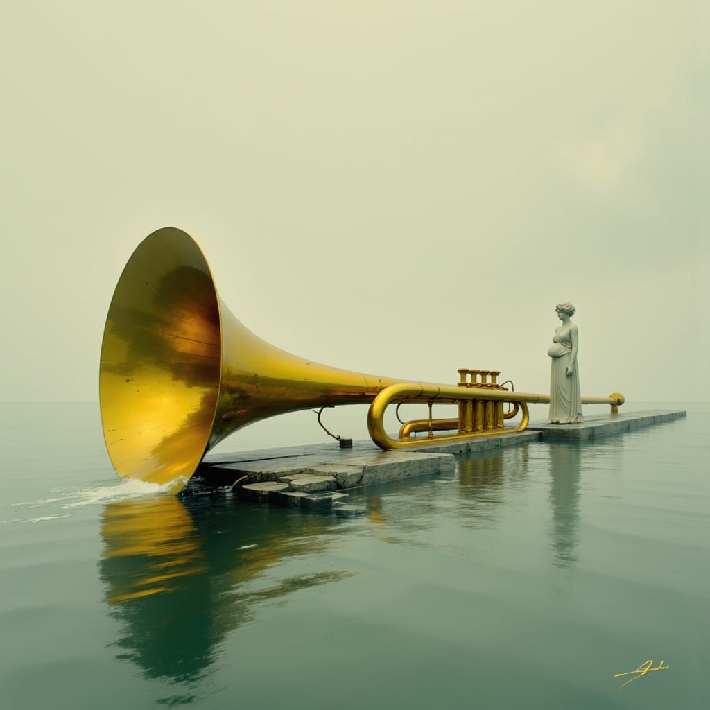 Colossal Golden Trumpet in Glassy Sea