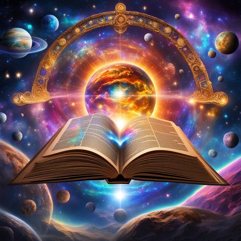Biblical End Times Book Cover in Astral Cosmic Style