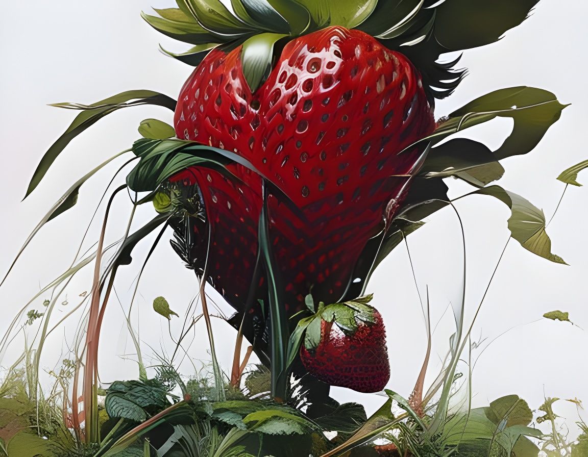 Giant Strawberry in Fantastical Garden Concept Art
