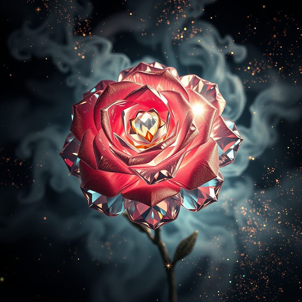 Crystal diamond rose