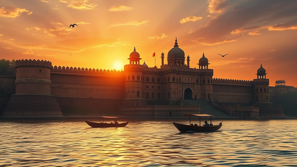 Prayagraj Fort at Sunset: A Cinematic Mughal Vista