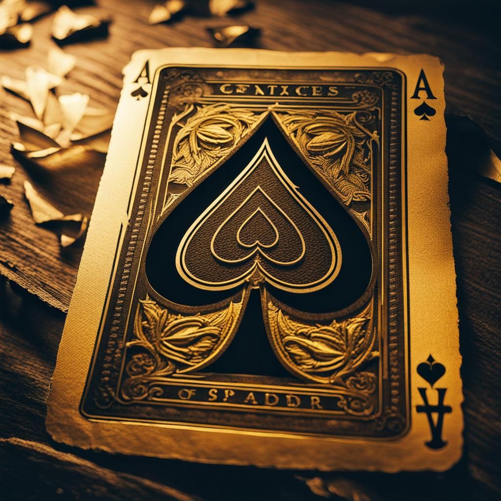 Fiery Ace of Spades Still Life in Cinematic Style