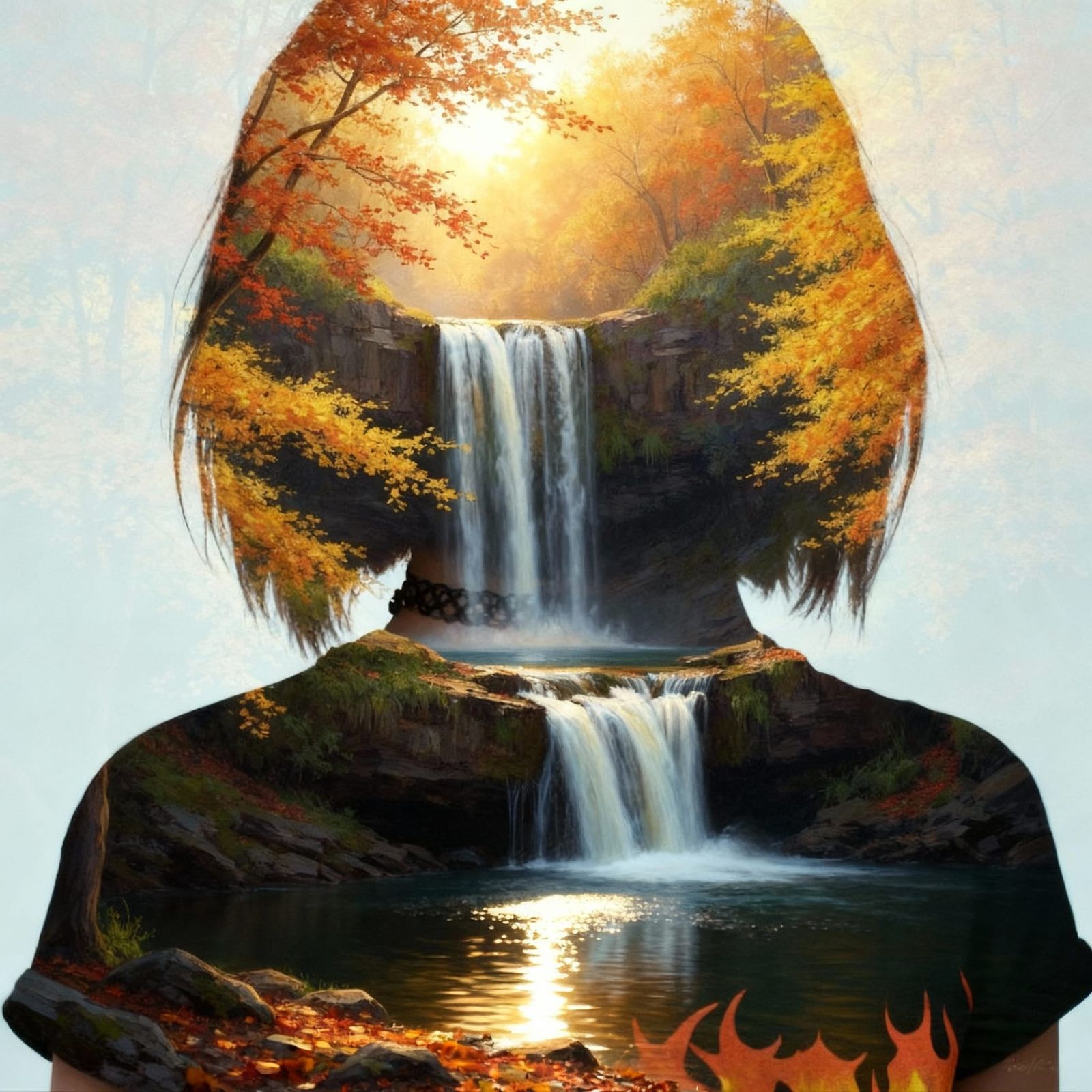 Abstract Double Exposure Silhouette Art