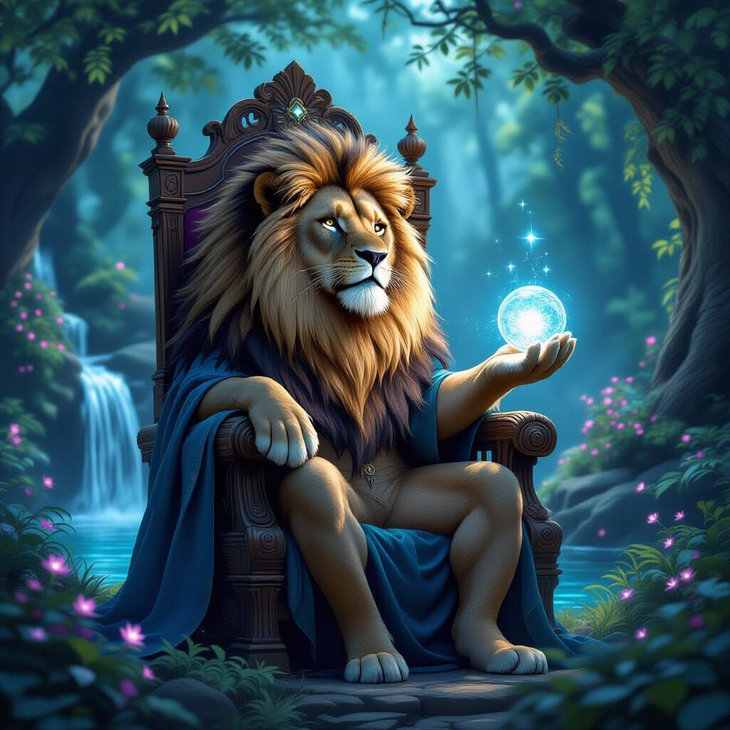 Starlight Lion King on Oak Throne