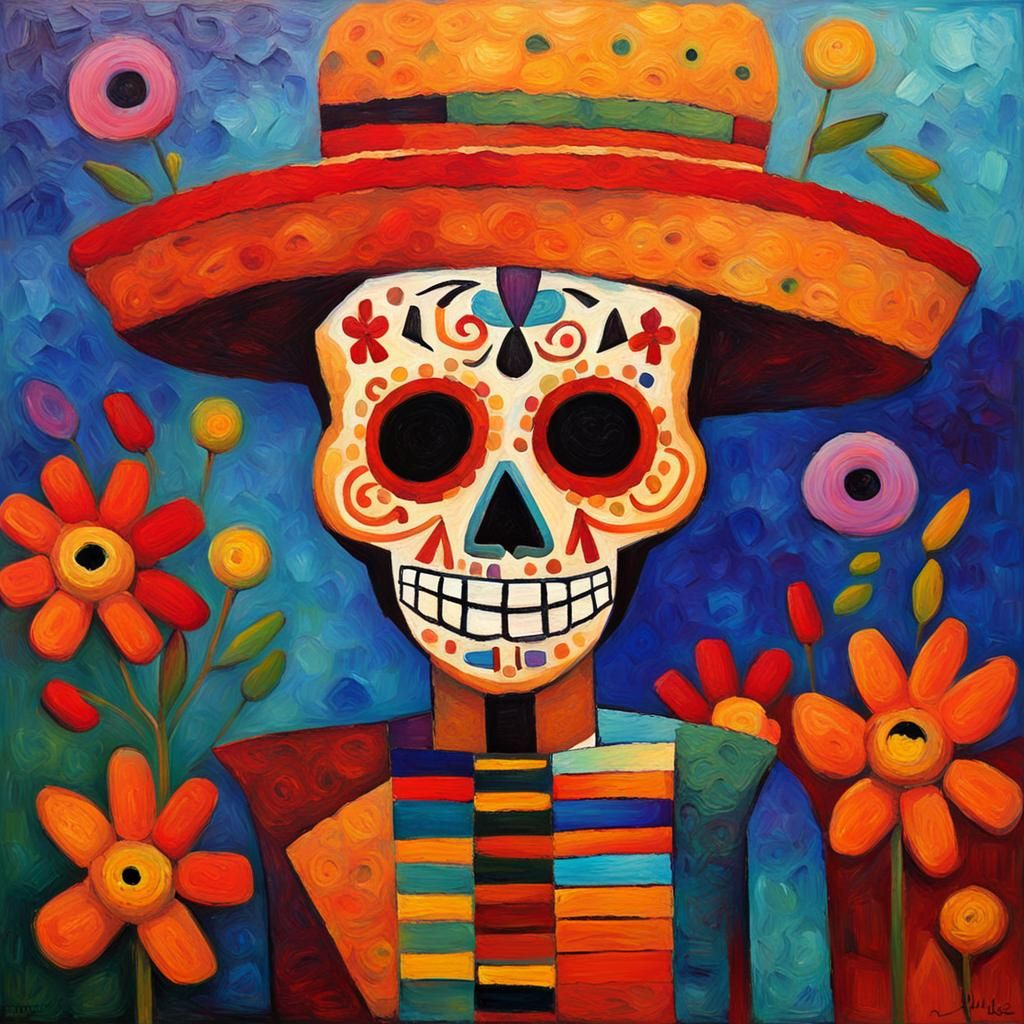 Dia de los Muertos in Expressionist Style