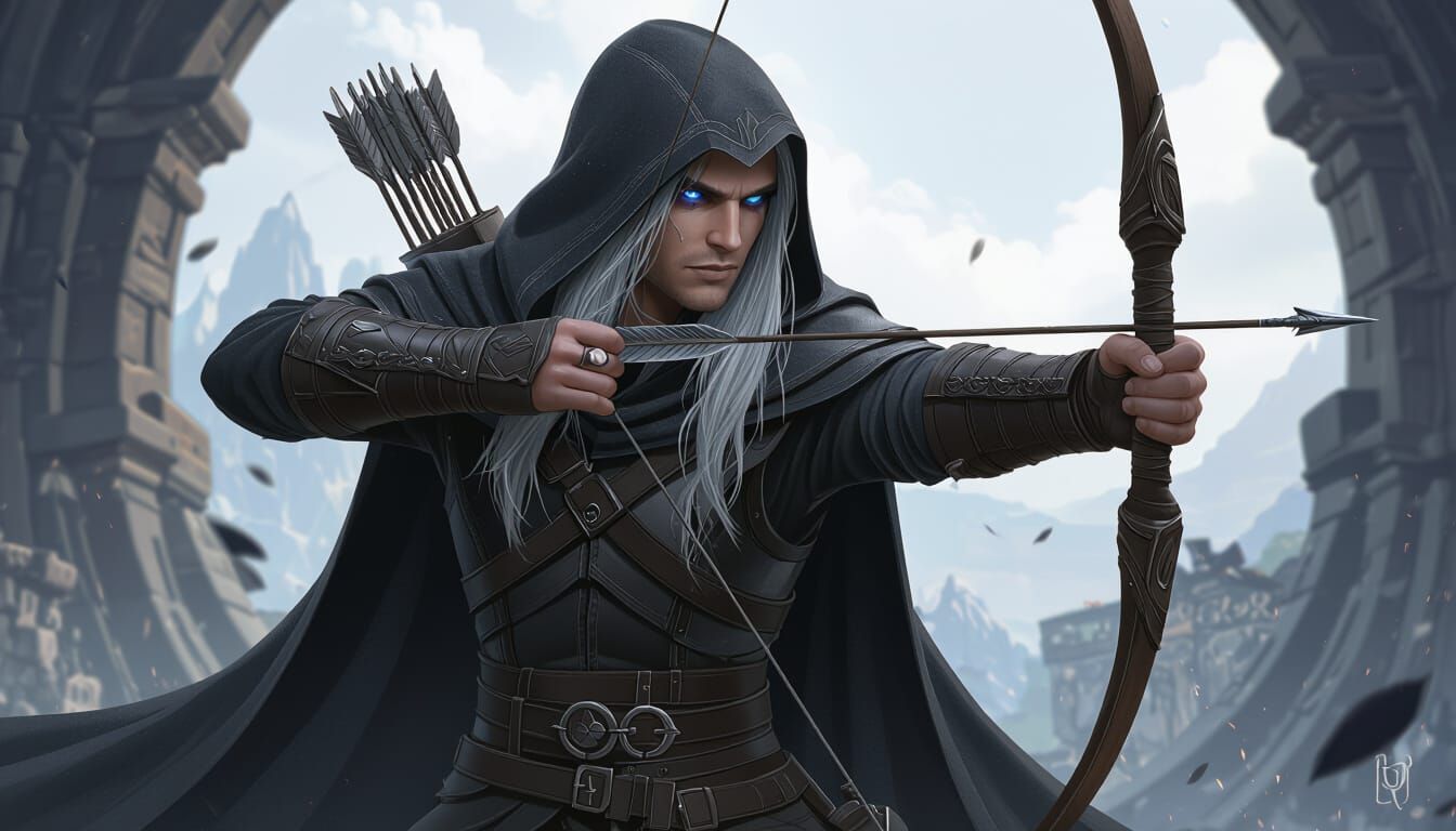 Dark Elf Archer in Detailed Fantasy Concept Art