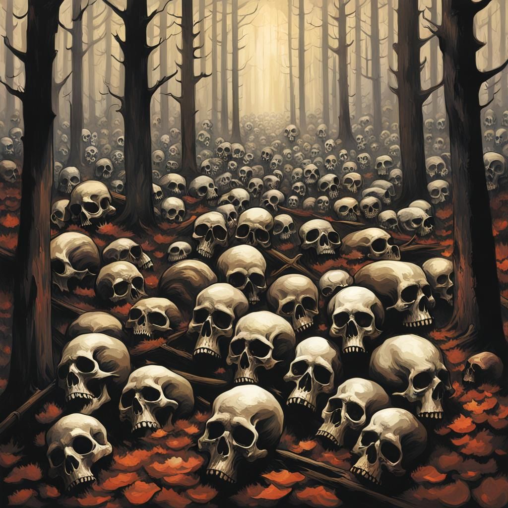 Sinister Skull Forest Art