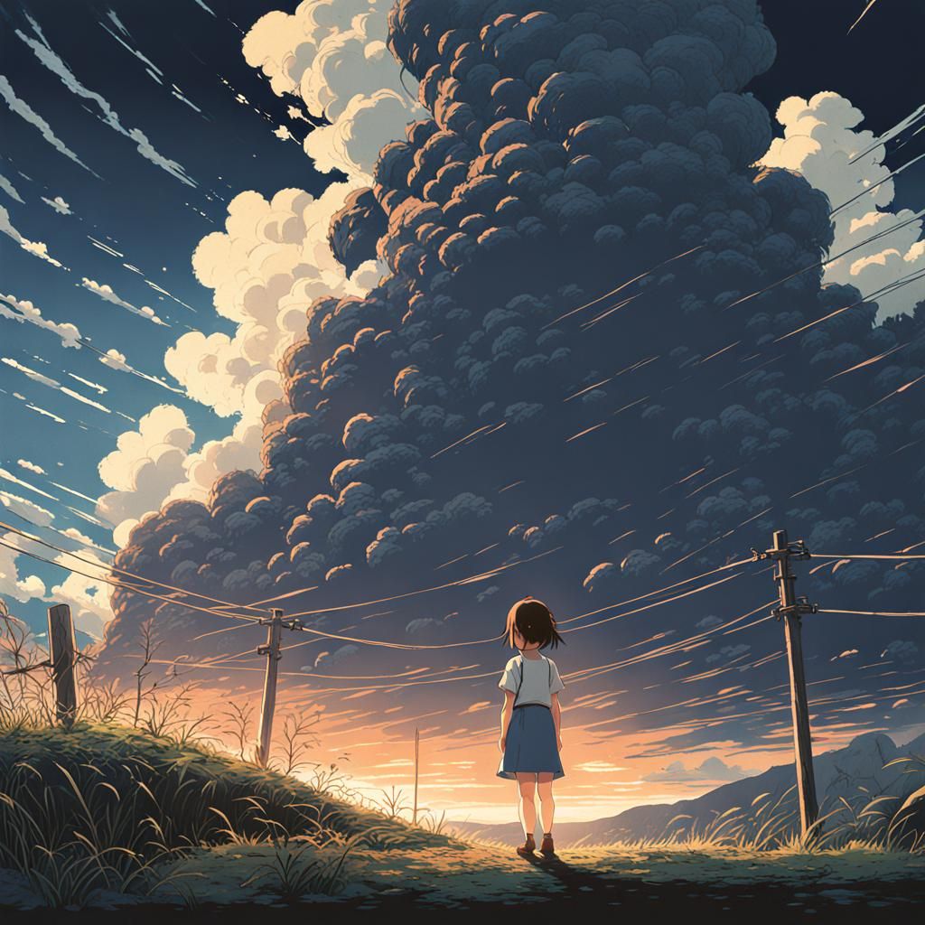 Anime Girl's Tears Destroy the World: Studio Ghibli Style