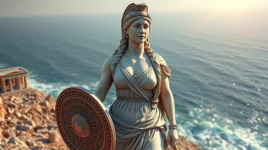 Serene Female Warrior in Elegance and Strength