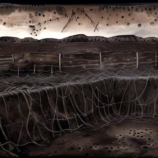 Somme-Inspired Monochrome Battlefield Landscape