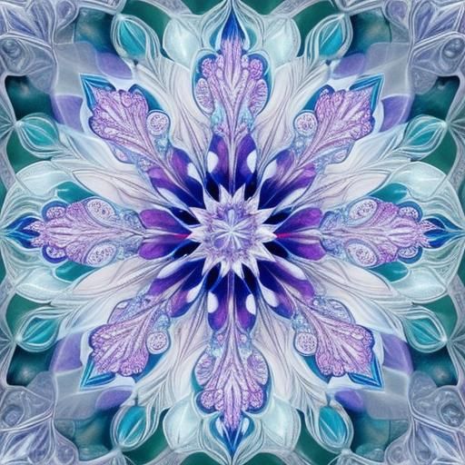 Snow Crystal in Water Droplet: Microscopic Art