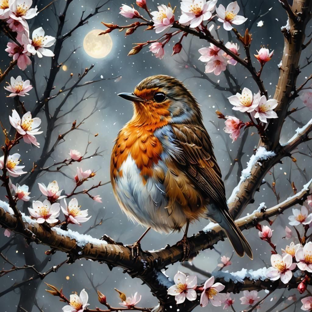 Moonlit Tree Branch Silhouette