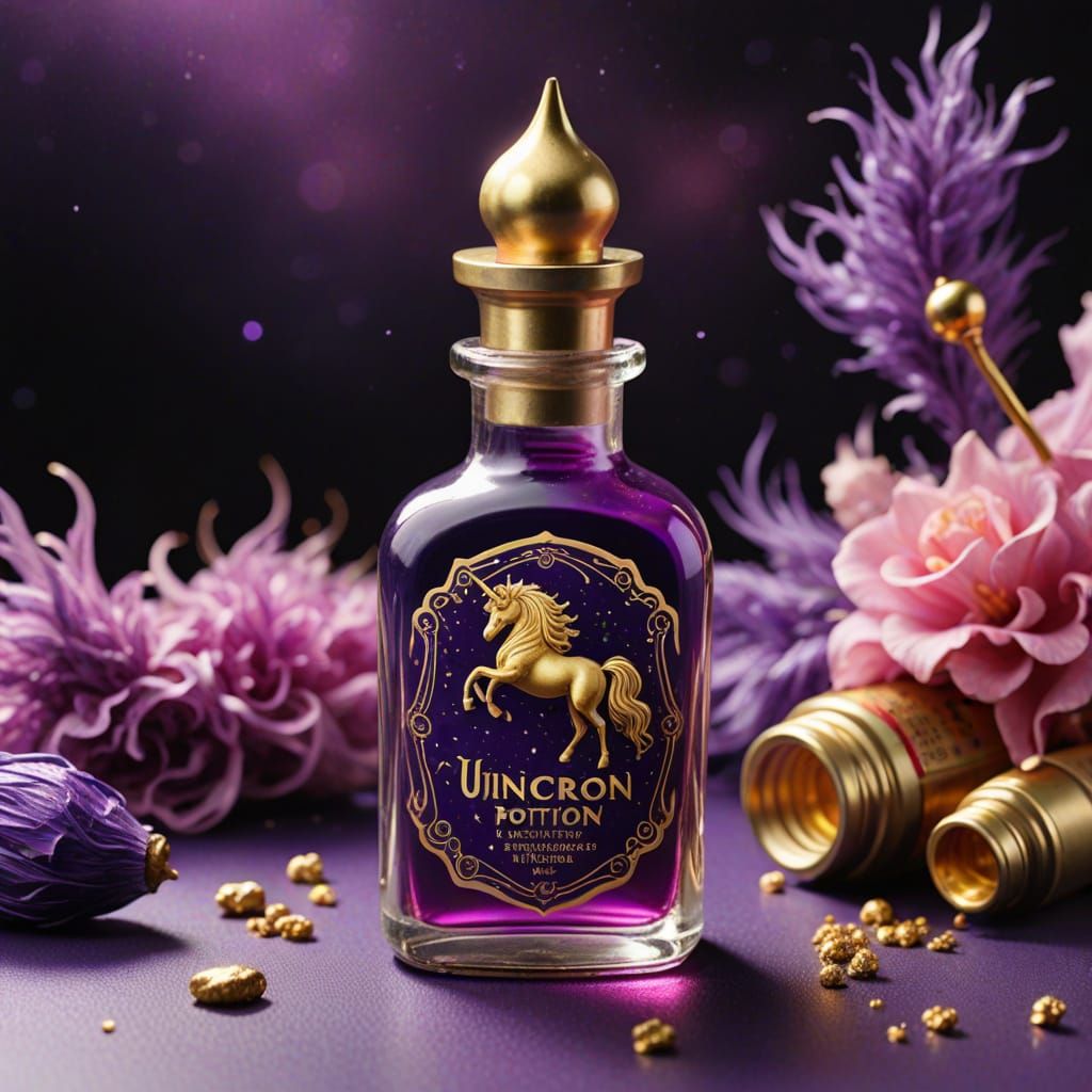 Unicorn Transformation Potion in Fantasy Bottle