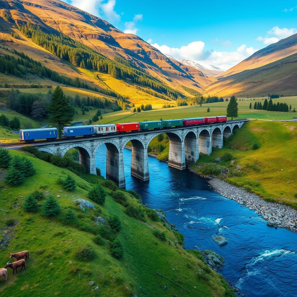 Glenfinnan Viaduct: Impressionistic Scottish Highlands Scene
