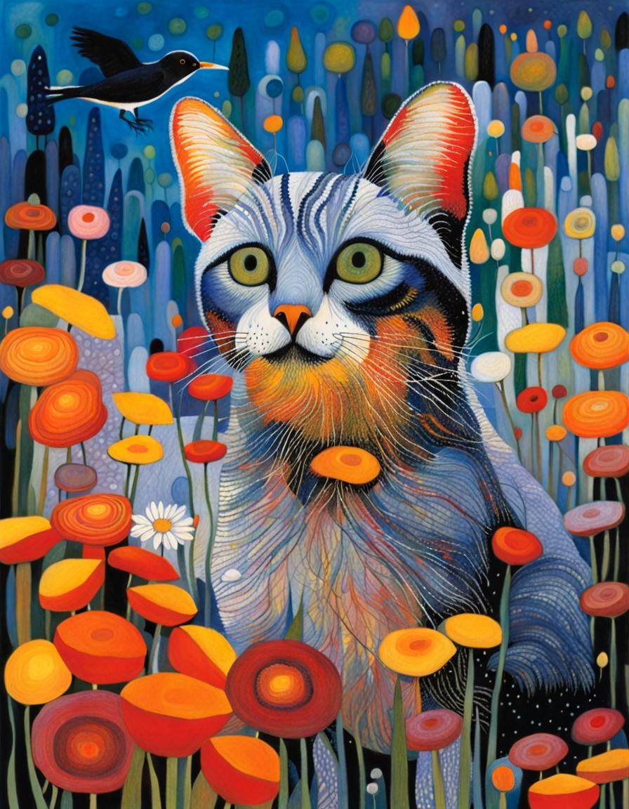 Vibrant, Intricate Mosaic by Hundertwasser and Lucy Grossmit...