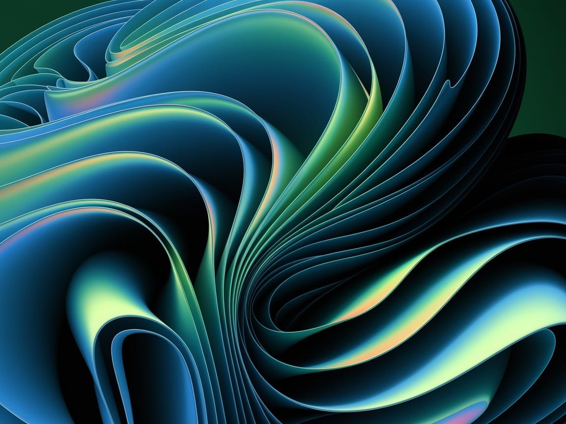 Surreal Digital Art of Iridescent Leaves