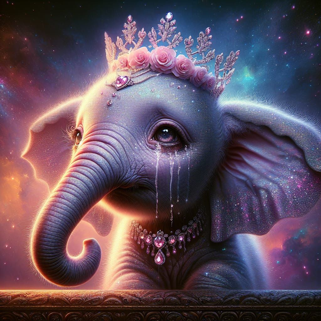 Sparkling Elephant Tears in a Starlit Night Sky