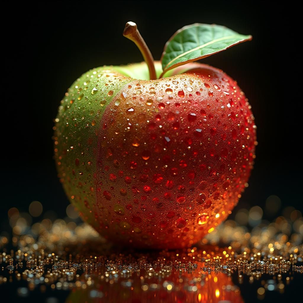 Diamond Apple in Golden Light, Fantasy Art