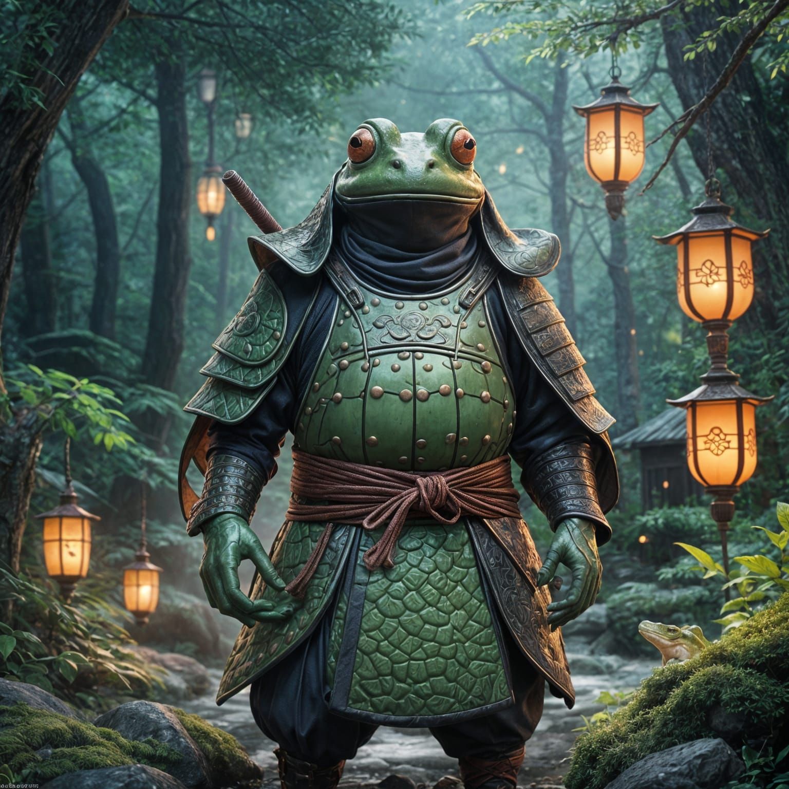 Ethereal Samurai Frog Sage Master