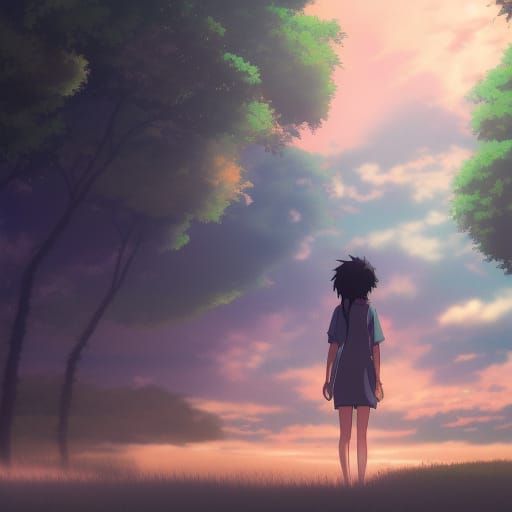 Anime Key Visual in Studio Ghibli Style