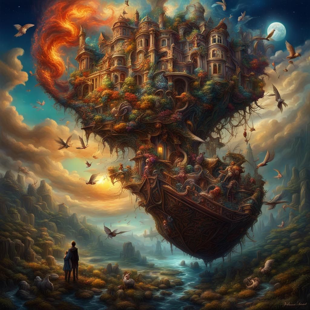 Vibrant Depiction of Fleeting Life, Detailed Digital Art
