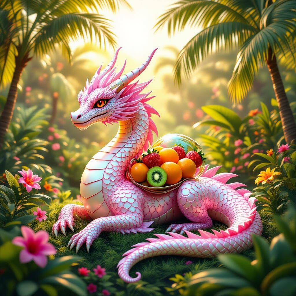 Pink Ice Dragon in Tropical Paradise