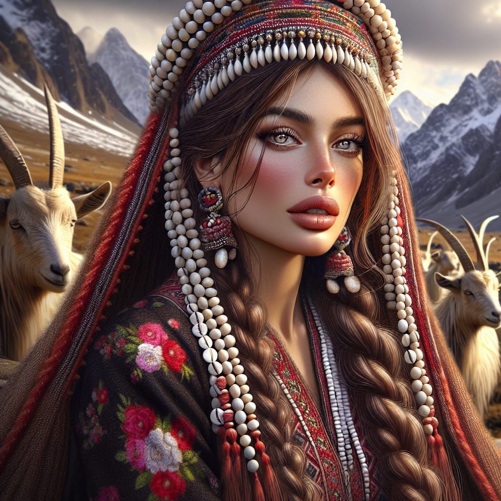 Kalasha Goddess of Snow Mountains in Hyperrealistic Style