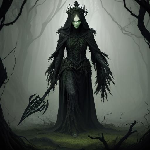 Verdant Reaper in Dark Fantasy Illustration