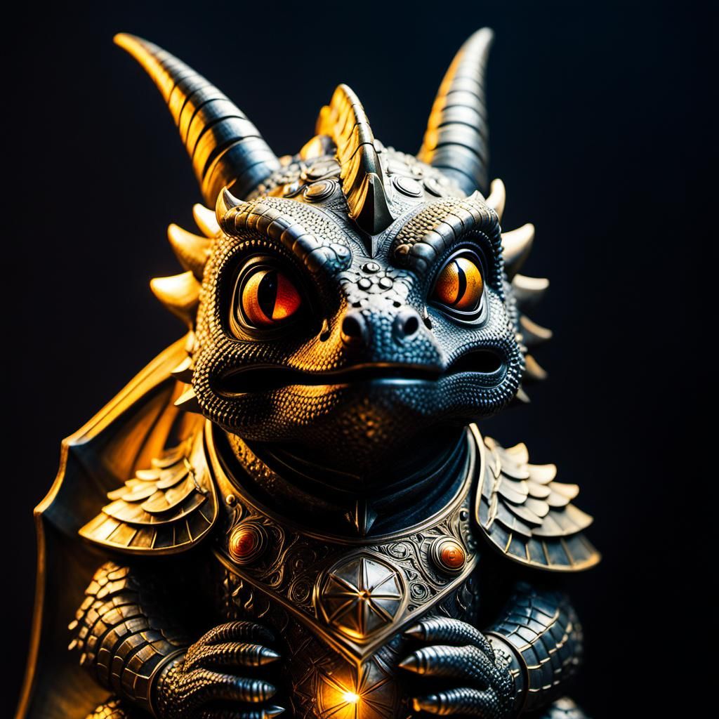 Cute Baby Chimera in a Neon Dungeon, Photorealistic Anime