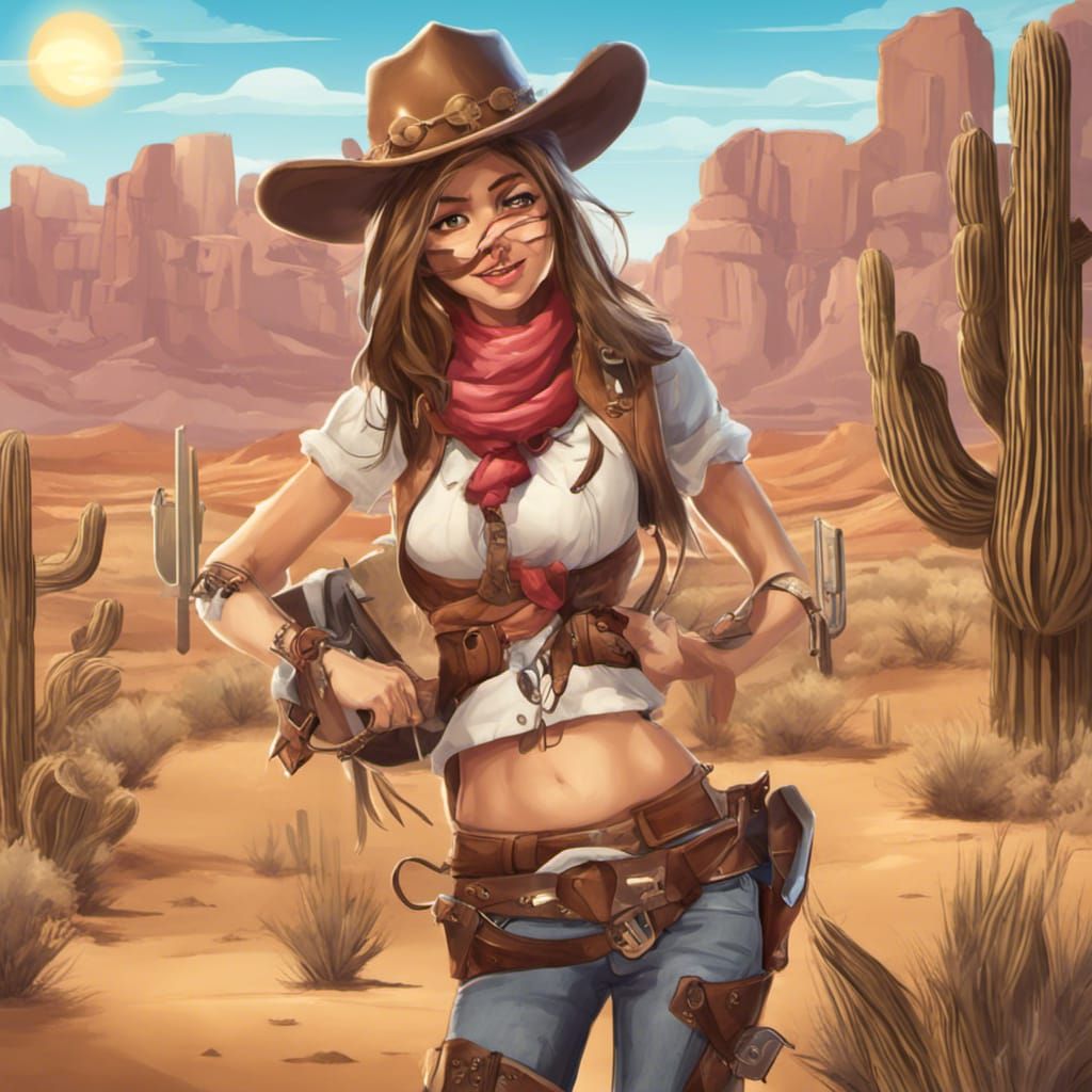 Cowboy and Cowgirl's Desert Adventure