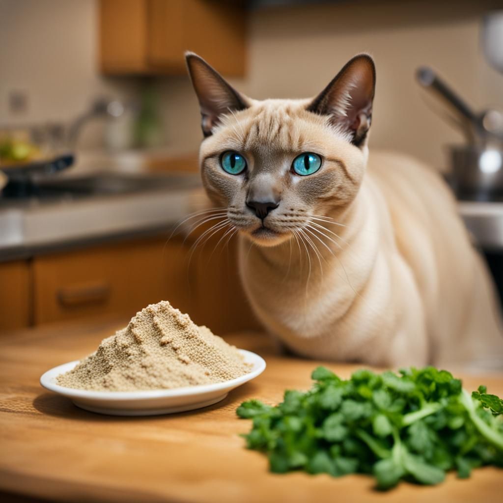 Tonkinese Cat Cooking with Catnip: Professional Photography