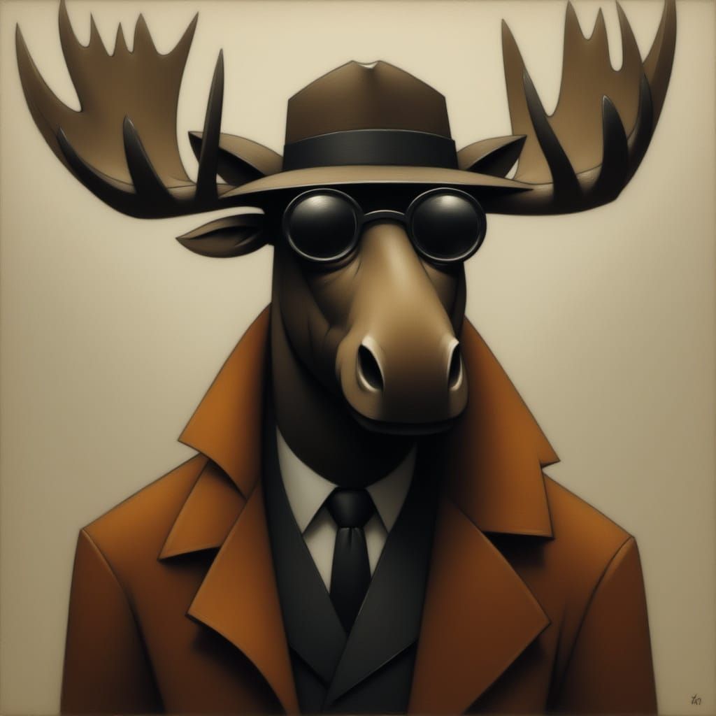 Moose Detective in a Riding Coat, Paris Setting