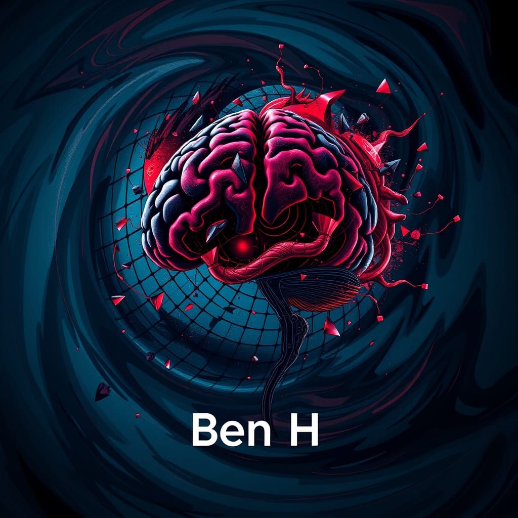 Fractured Brain in Hypnotic Dance, in Cyberpunk Style